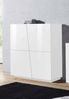 Dmora Kommode Abbabbau, 4-türiges Küchen-Sideboard, Wohnzimmer-Buffet, 100 % Made in Italy, 120 x 43 x 126 cm, glänzendes Weiß, Bild 2