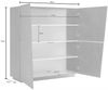 Dmora Kommode Abbabbau, 4-türiges Küchen-Sideboard, Wohnzimmer-Buffet, 100 % Made in Italy, 120 x 43 x 126 cm, glänzendes Weiß, Bild 3