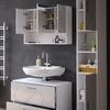 Badmöbel-Set Irma Weiß Hochglanz 3 Teile, mit Spiegelschrank 80 cm Vicco Bild 5
