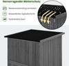 M MCombo Gartenschrank Holz, Gartenhaus Klein Wetterfest, Outdoor Gerätehaus Geräteschuppen, für Außenbereich Balkon Terrasse, 55×90×169cm, 0878EY-F (Grau) Bild 4