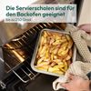 Faizee Möbel Schneidebrett Schneidebrett Bambus Schneidebrett mit 2 Auffangschalen aus Edelstahl, Bambus/Edelstahl Bild 4