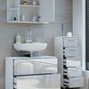 Badmöbel-Set Ilias Weiß Hochglanz 3 Teile, mit Unterschrank 80 cm Vicco Bild 5