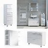Badmöbel-Set Ilias Weiß Hochglanz 3 Teile, mit Unterschrank 80 cm Vicco Bild 2