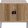 Waschbeckenunterschrank HWC-O42, Schrank Badezimmer Badschrank mit 2 Türen, MDF Melamin 62x63x35cm ~ Holzoptik natur Bild 5