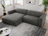 Ecksofa PASADENA, freistehendes Ecksofa, breite Armlehnen, Federsitz - links - Dunkelgrau Velours Bild 3