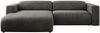 Ecksofa PASADENA, freistehendes Ecksofa, breite Armlehnen, Federsitz - links - Dunkelgrau Velours Bild 5