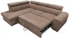 Wohnero24 Ecksofa PAVONE 4 208 x 263 cm – modernes Chenille Sofa Hellbraun mit Schlaffunktion 190 x 125 cm & Bettkasten, verstellbare Kopfstützen Bild 5