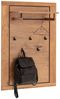 Lomadox Garderoben-Set GIUSTINO-06, (Spar-Set, 5-St, Garderobenbank Paneel Garderobenschrank Spiegel Kommode), in Wildeiche teilmassiv, geölt, schwarze Metallgriffe Bild 4