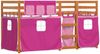 Etagenbett mit Vorhängen Rosa 90x200 cm Massivholz Kiefer 3283948, Braun, 90x200 cm Bild 3