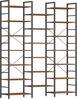 Bücherregale, Standregale, Regal mit 20 Fachböden, 6 Etagen, Verstellbarer Abstand, 24 x 152 x 217 cm, Tragfähigkeit 400 kg, Wohnzimmer, Büro, Vintage Braun-Schwarz Bild 2