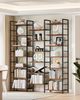 Bücherregale, Standregale, Regal mit 20 Fachböden, 6 Etagen, Verstellbarer Abstand, 24 x 152 x 217 cm, Tragfähigkeit 400 kg, Wohnzimmer, Büro, Vintage Braun-Schwarz Bild 3
