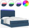 vidaXL Ottoman-Bett mit Matratze & LEDs Blau 140x200 cm Stoff 3314182 Bild 5