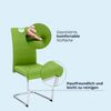 KHG 6er Set Esszimmerstühle Schwingstuhl Polsterstuhl Küchenstuhl Kunstleder Grün - Design Stuhl Sitzhöhe 48 cm - Freischwinger mit integriertem Griff Bild 4