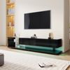 TV-Schränke, Lowboards, Hochglanz-Wohnzimmermöbel. Glastrennwände und variable LED-Beleuchtung. Es verbindet natürlichen, rustikalen Stil mit modernem Design. Bild 3