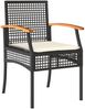 vidaXL 5-tlg. Garten-Essgruppe mit Kissen Schwarz Poly Rattan 3213606 Bild 3