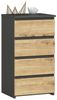 Home Collective Kommode 40 cm breit Holz Highboard Sideboard für Flur Schlafzimmer Wohnzimmer (Mehrzweckschrank Schrank schmal Kommode Schlafzimmer mit Schubladen), Kinderzimmer Organizer, 73 cm hoch, 4 Schubladen graphit-Artisan Eiche Bild 5
