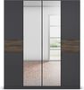rauch Kleiderschrank, Drehtürenschrank TICAO, 6-türig, 2 Spiegeltüren, 2 Schubkästen, inkl. Türdämpferset, Grau metallic/Atlantik Oak dunkel, 181 x 210 x 54 cm Bild 2