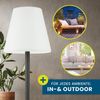 Hoberg XXL-Stehlampe für In- & Outdoor | 1,87 M große Lampe mit 3 einstellbaren Lichtintensitäten | Stimmungsvolle Standleuchte im zeitlos-modernen Design | IP-44 Wasser geschützt [schwarz, weiß] Bild 4