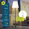 Hoberg XXL-Stehlampe für In- & Outdoor | 1,87 M große Lampe mit 3 einstellbaren Lichtintensitäten | Stimmungsvolle Standleuchte im zeitlos-modernen Design | IP-44 Wasser geschützt [schwarz, weiß] Bild 2