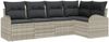 vidaXL Gartensofa-set mit Kissen 5 pcs Hellgrau Poly-Rattan 3354711 Bild 2