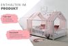 Ticaa Hausbett Kim mit Rausfallschutz aus Kiefer, Kinderbett 90x200, inkl. Tüll-Set, mit Rollrost Bild 2
