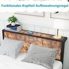 BlingBin Metallbett Einzelbett/Doppelbett Jugendbett Metallgestell mit Stauraum-Kopfteil (1er Set, 1-tlg, 120x200 cm, Ohne Matratze, Belastbarkeit maximal: 220KG), Metalluntergestell, Ohne Boxspring Notwendig, Vintage Braun Bild 4