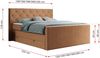 Boxspringbett KING VELEN, Doppelbett mit Multipocket-Matratze, Polsterbett mit Kopfstütze - 120x200 - Orange Stoff - H4 Bild 5