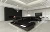 Stoff-Wohnlandschaft Messana U-Form Materialmix - Strukturstoff - Schwarz-Schwarz - Links Bild 2