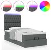 vidaXL Ottoman-Bett mit Matratze & LEDs Dunkelgrau 100x200 cm Stoff 3314066 Bild 5