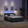 vidaXL LED Boxspringbett mit Matratze Dunkelgrau 160 x 200 cm Samt 3342597 Bild 5