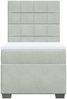 vidaXL Boxspringbett mit Matratze Hellgrau 100x200 cm Samt 3293134 Bild 5