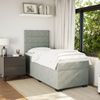 vidaXL Boxspringbett mit Matratze Hellgrau 100x200 cm Samt 3293134 Bild 3