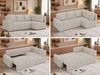 Eckcouch NESSARO COR L mit Schlaffunktion, L-förmiges Sofa mit DL-System, Bettkasten, Bonellfederkern, Sofa mit Stauraum - Beige Cord - Rechts Seite Bild 2