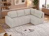 Eckcouch NESSARO COR L mit Schlaffunktion, L-förmiges Sofa mit DL-System, Bettkasten, Bonellfederkern, Sofa mit Stauraum - Beige Cord - Rechts Seite Bild 4