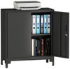 HOMCOM Aktenschrank Abschließbar Mehrzweckschrank mit 2 Ebenen, 2 Türen (Metallschrank, 1-St, Aufbewahrungsschrank) Allzweckschrank 80 x 35 x 91 cm Schwarz Bild 5