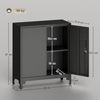 HOMCOM Aktenschrank Abschließbar Mehrzweckschrank mit 2 Ebenen, 2 Türen (Metallschrank, 1-St, Aufbewahrungsschrank) Allzweckschrank 80 x 35 x 91 cm Schwarz Bild 2