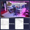 Hochbett 204,5×98×180,5 cm,Liegefläche 90×200 cm – Metall & MDF mit Ambiente-LED, Schreibtisch mit Steckdose/USB,3 Schubladen,Weiß Bild 5