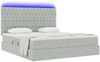 vidaXL Bett mit LED-Lichtleisten Hellgrau 200 x 200 cm Samt 3372899 Bild 3