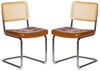 REDOM Esszimmerstuhl Rattan Seiten Akzentstühle mit Chrombeinen (Moderne Mid-Century Breuer Design Stühle, Gepolsterte Esszimmer, 2 St) Bild 4