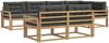 vidaXL Outdoor-Sofagarnitur 6 pcs Weiß und Anthrazit Polyester 3386586 Bild 2
