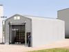 Zelthalle 6x12 m Lagerzelt Industriezelt 4m Seitenhöhe PVC Plane 850 N mit Oberlicht grau 100% wasserdicht mit Hochziehtor Bild 1