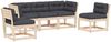 vidaXL 5-tlg. Garten-Sofagarnitur mit Kissen Massivholz Kiefer 3216975 Bild 2
