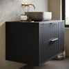 Badplaats Waschbeckenunterschrank Rimini 80 x 46 cm Schwarz Matt - Hängender Badezimmerschrank mit 2 Soft-Close Schubladen Bild 3