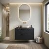 Badplaats Waschbeckenunterschrank Rimini 80 x 46 cm Schwarz Matt - Hängender Badezimmerschrank mit 2 Soft-Close Schubladen Bild 5