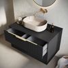 Badplaats Waschbeckenunterschrank Rimini 80 x 46 cm Schwarz Matt - Hängender Badezimmerschrank mit 2 Soft-Close Schubladen Bild 4