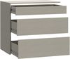 Forte SCHACH & MATT 2 Schubladenblock mit 3 Schubladen, Innenkommode für Kleiderschrank, Holzwerkstoff, Grau Textilnachbildung, 83,5 cm breit x 78,2 cm hoch x 52,7 cm tief Bild 4