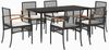 vidaXL 7-tlg. Garten-Essgruppe mit Kissen Schwarz Poly Rattan 3213600 Bild 2