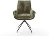 Drehstuhl Clea-Flex Chenille Olive Kreuzgestell konisch Schwarz 180° drehbar Bild 2