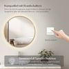 EMKE LED Badspiegel ф70cm Gebürstetem Goldrahmen, Beschlagfrei, Uhr, Temperatur, Dimmbar, Memory-Funktion Neutrales Licht Wandspiegel Bild 2