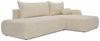 Wohnero24 Ecksofa FIRELLI Rechts 300×190 cm – Modernes Schlafsofa mit Bettkasten – Weicher Velours Stoff Creme – Schlaffläche 225×140 cm Bild 3